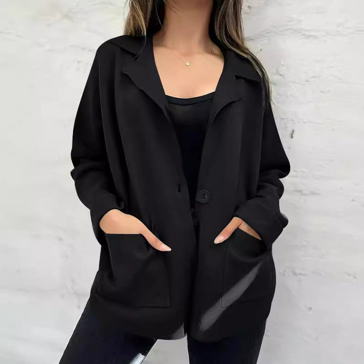 Veste blazer surdimensionnée pour femmes avec poches pratiques et coupe décontractée Levoire