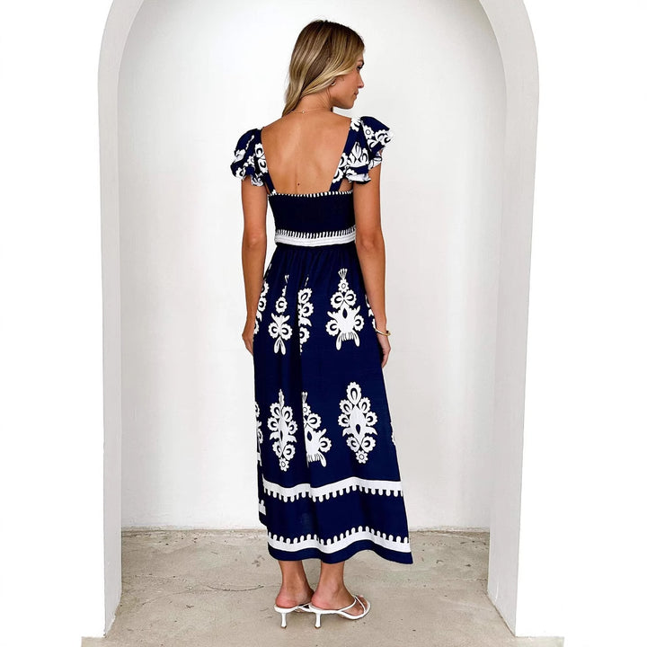 Robe maxi femme avec design décolleté et motifs floraux Levoire