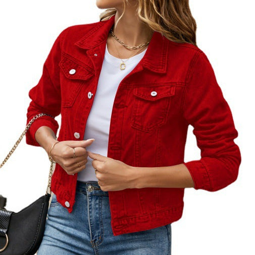 Veste en denim pour femmes avec coupe classique et poches Levoire