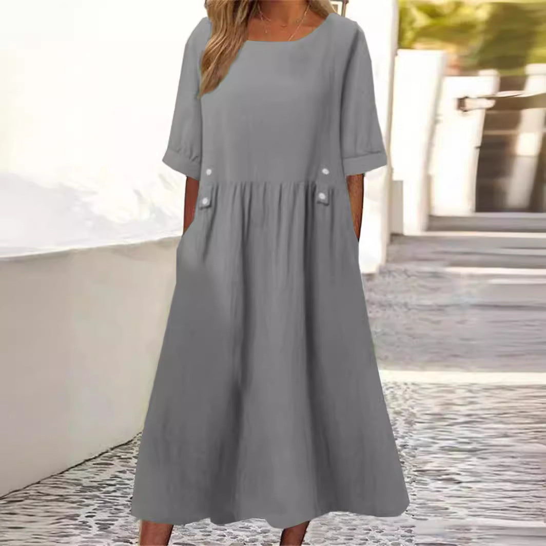 Levoire | Robe en lin de coton Gris