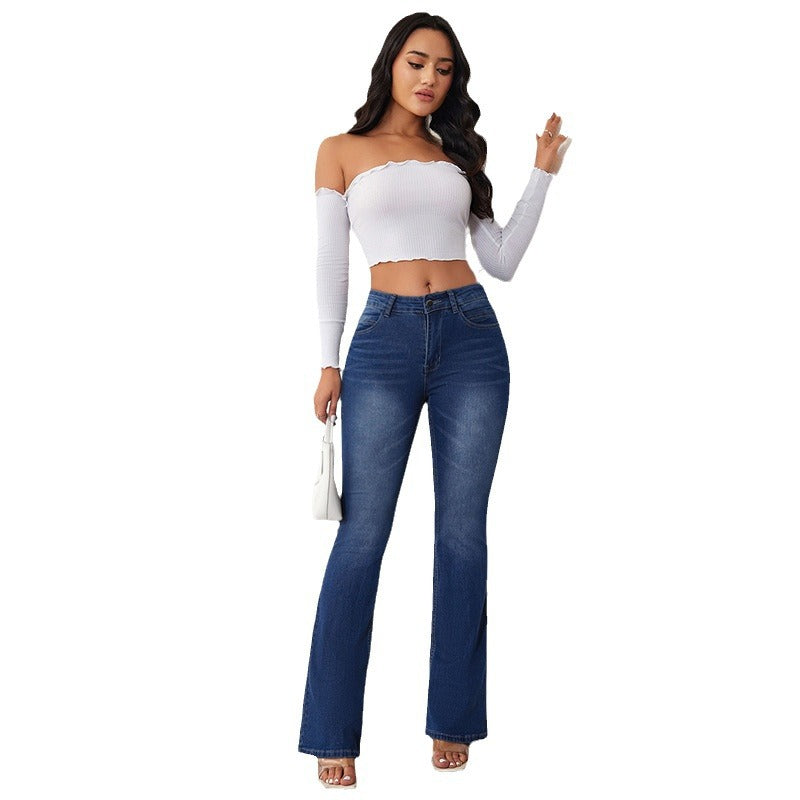 Jeans Bootcut Taille Haute Femme Levoire