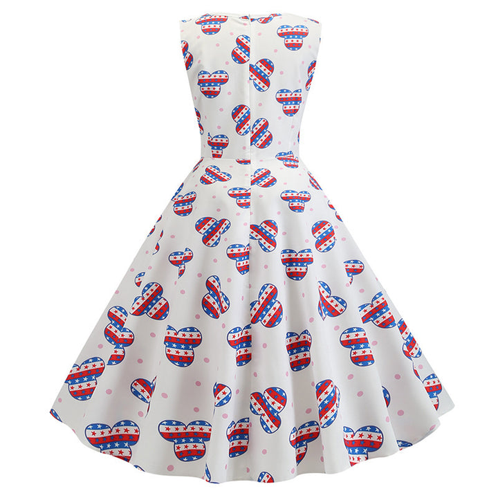 Robe swing rétro pour femmes avec motif joyeux et jupe tourbillonnante Levoire