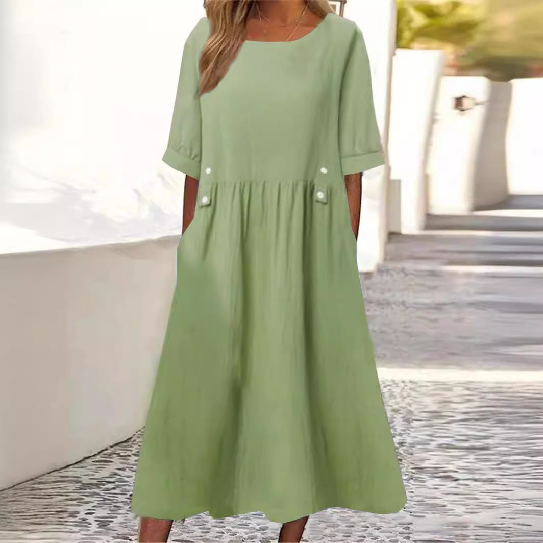 Levoire | Robe en lin de coton Vert clair