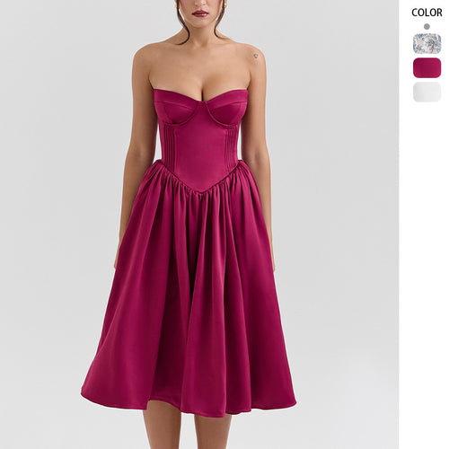 Robe de cocktail élégante pour femmes avec top corset et jupe volumineuse Levoire
