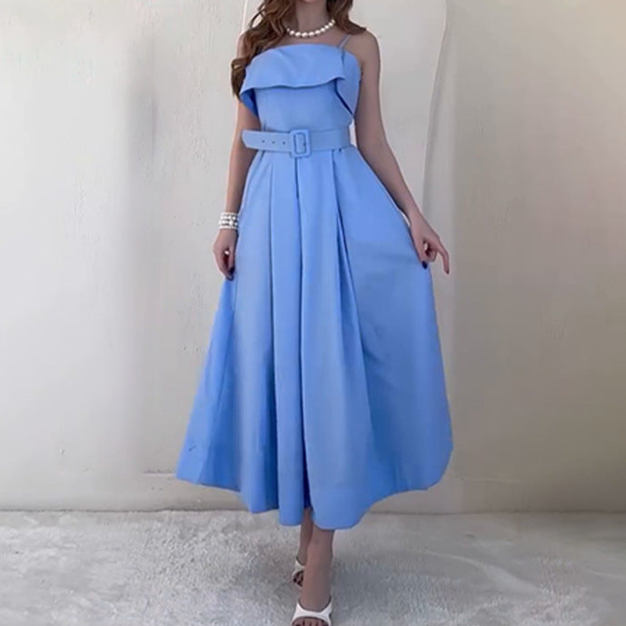 Robe maxi pour femme avec bretelles et ceinture cintrée Levoire