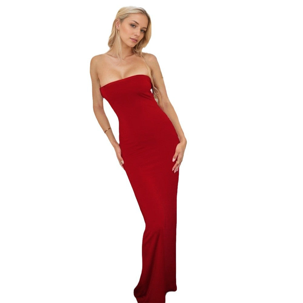 Robe maxi ajustée pour femmes avec fente hauteur genou et design élégant Levoire
