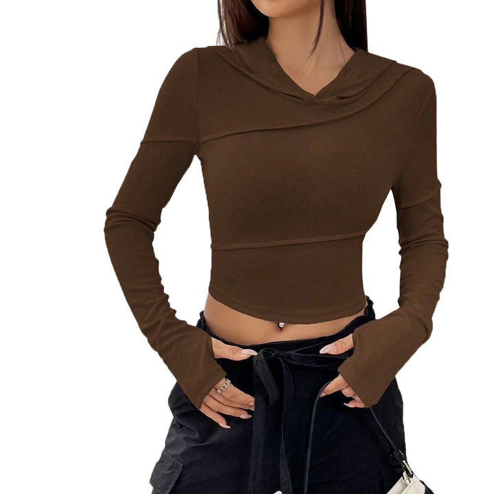 Femme crop top avec design élégant à capuche et manches longues Levoire