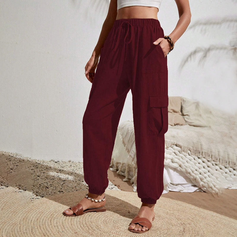 Levoire | Pantalons D'Été Colorés Et Légers Pour Femmes Rouge vin