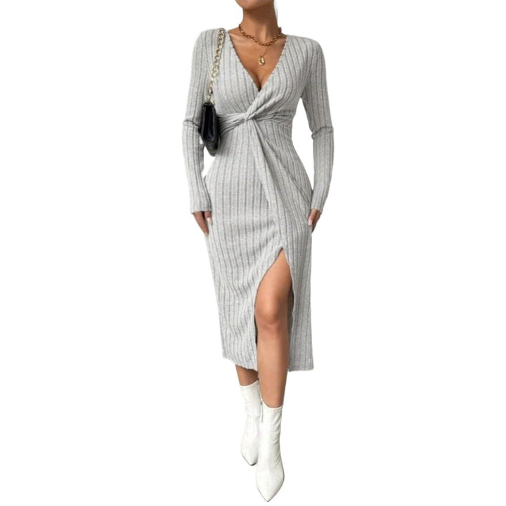 Robe midi ajustée pour femme avec détail twist et fente latérale Levoire