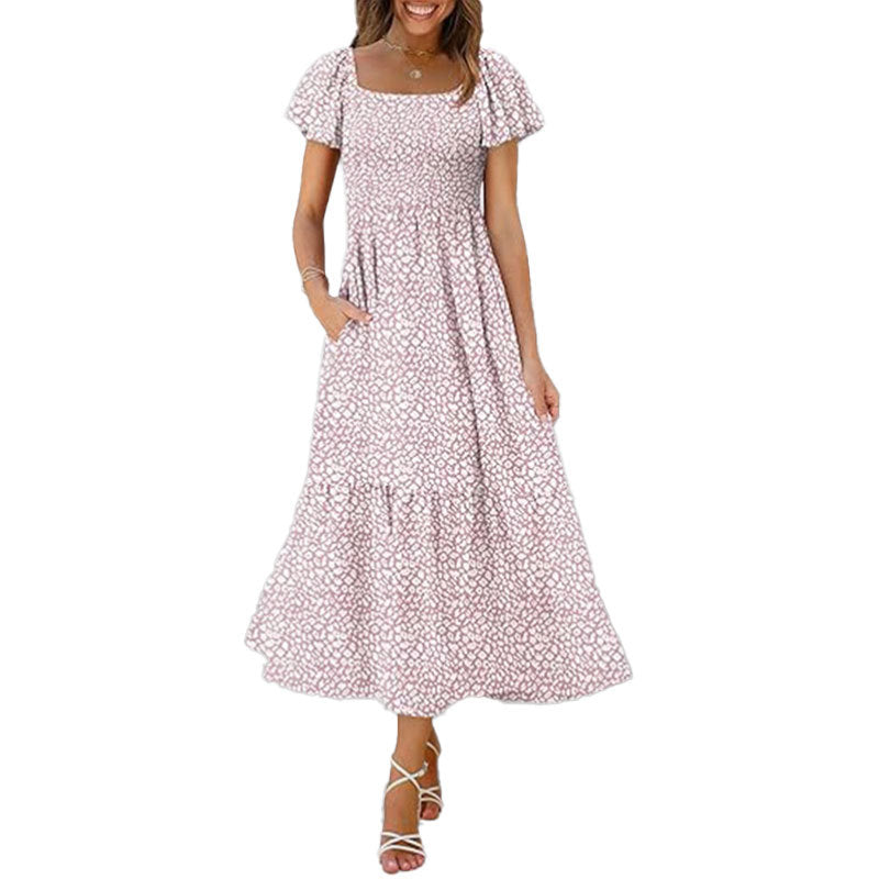 Robe maxi pour femmes avec un décolleté carré élégant et des manches volumineuses Levoire