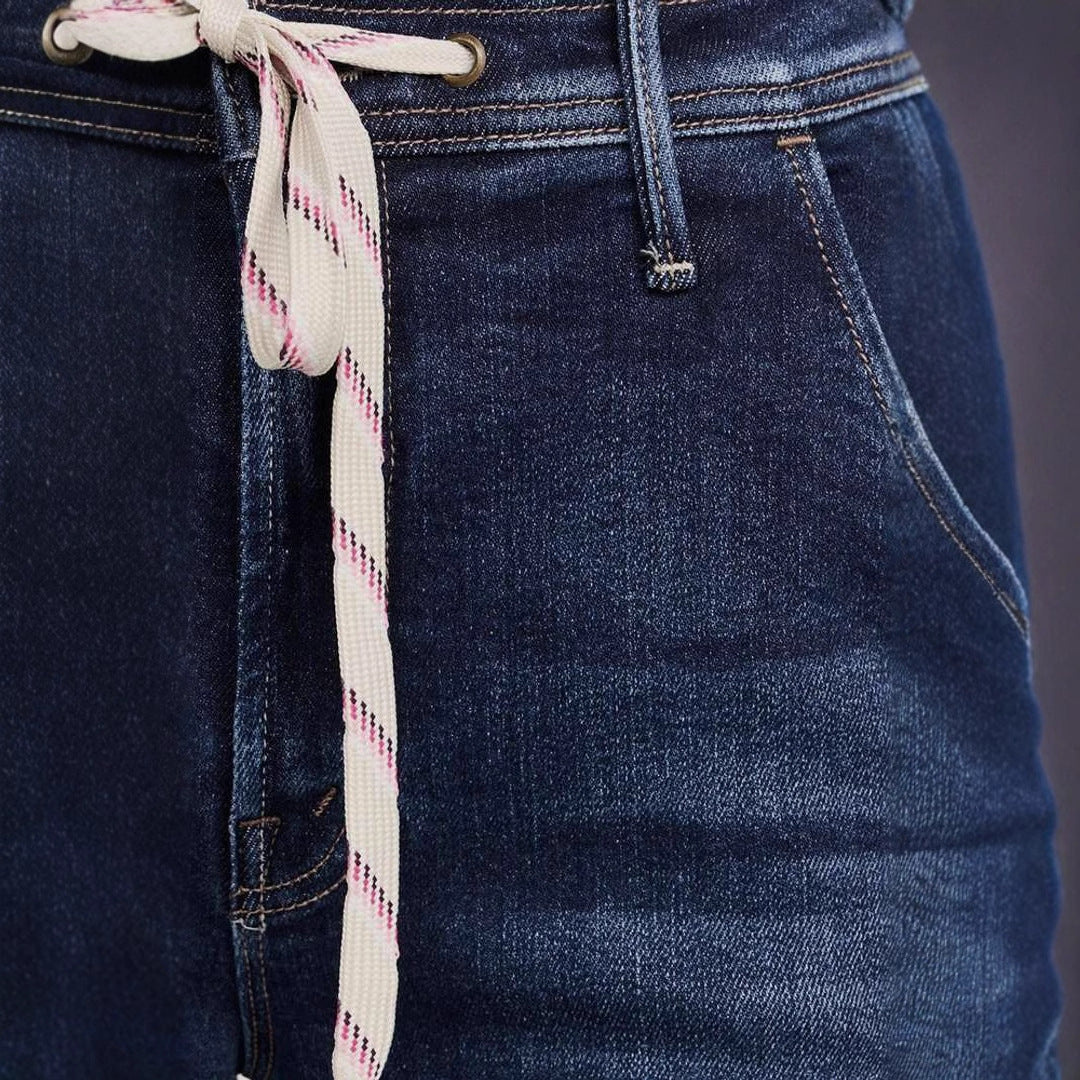 Jeans larges pour femmes avec taille adjustable et détail tendance Levoire