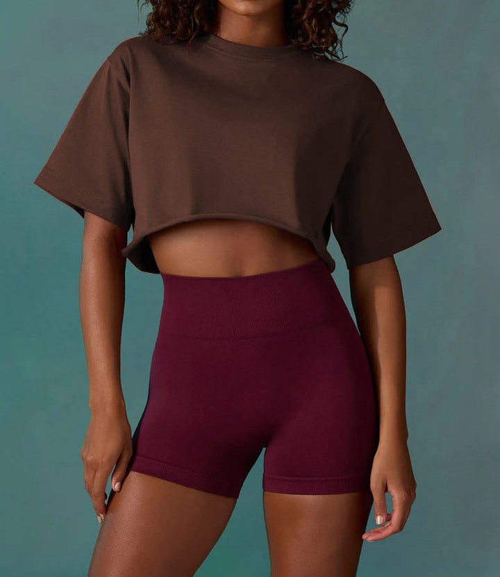 Levoire | Confortable Lörtsy Sport Fitness Haut Sport Tee Braun