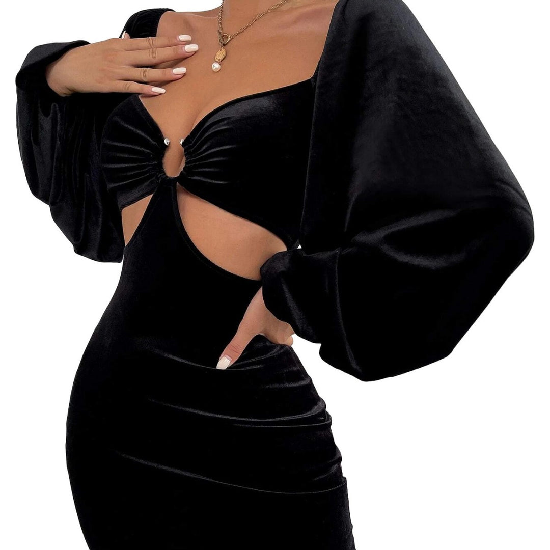 Robe de cocktail pour femme avec une coupe flatteuse pour la silhouette et des manches bouffantes élégantes Levoire