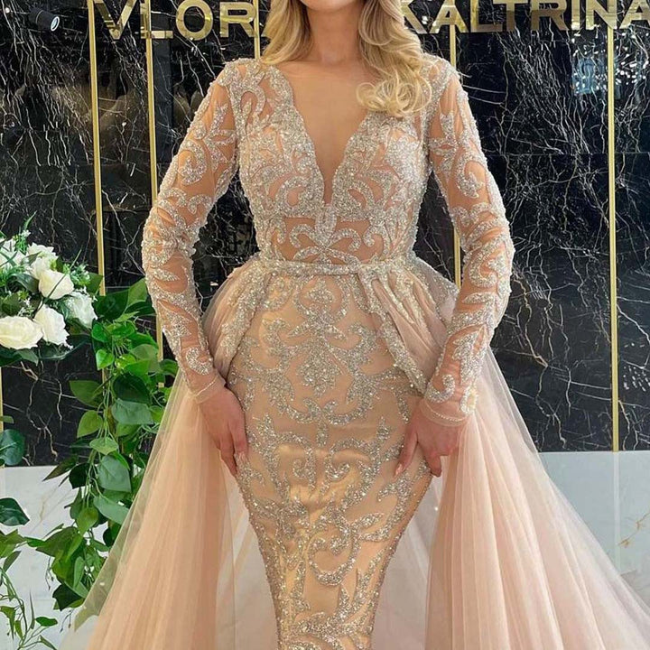 Levoire | Robe Tulle Dorée Brillante Décorée