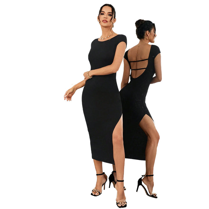 Robe midi pour femme avec fente latérale et section arrière élégante Levoire