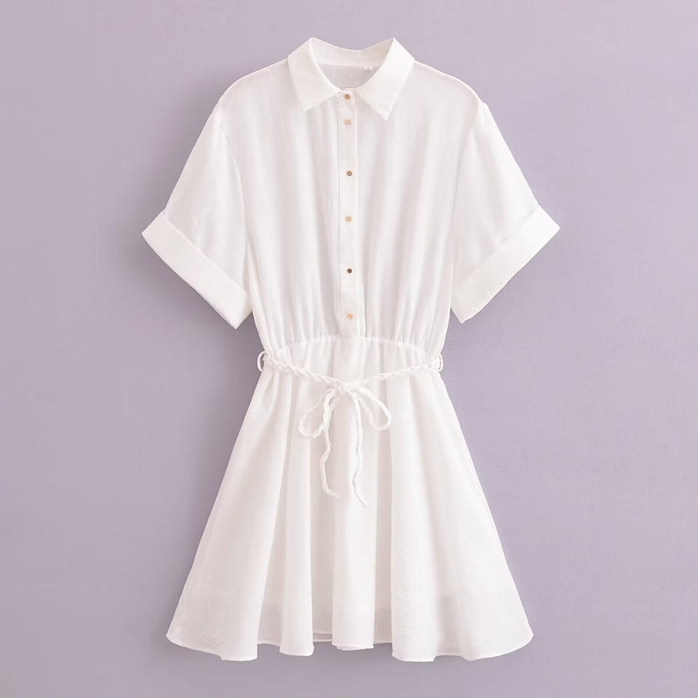 Levoire | Col bateau Robe chemise élégante Couleur