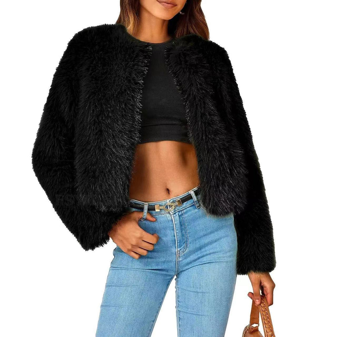 Veste en polaire pour femme avec un design en fourrure luxueux et des manches volumineuses Levoire