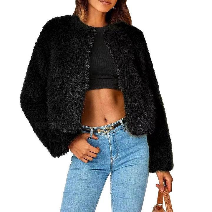 Veste en polaire pour femme avec un design en fourrure luxueux et des manches volumineuses Levoire