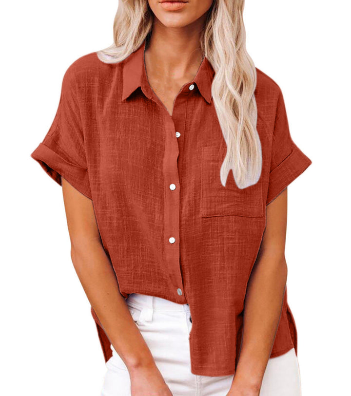 Levoire | Chemise Ample Décontractée Pour Femmes Orange