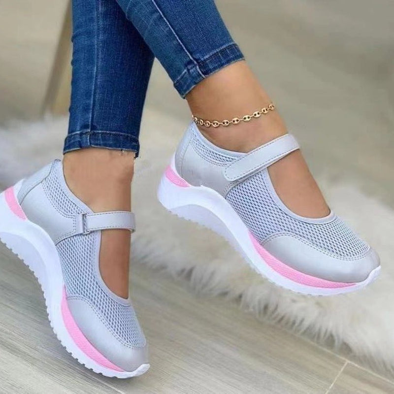 Levoire | Chaussures De Demi-Saison En Filet Avec Fermeture À Velcro Pour Femmes Gris