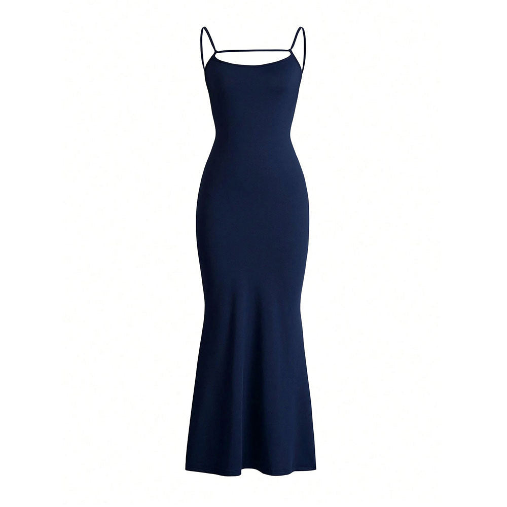 Robe maxi femme avec design dénudé des épaules et détails de lacets raffinés Levoire