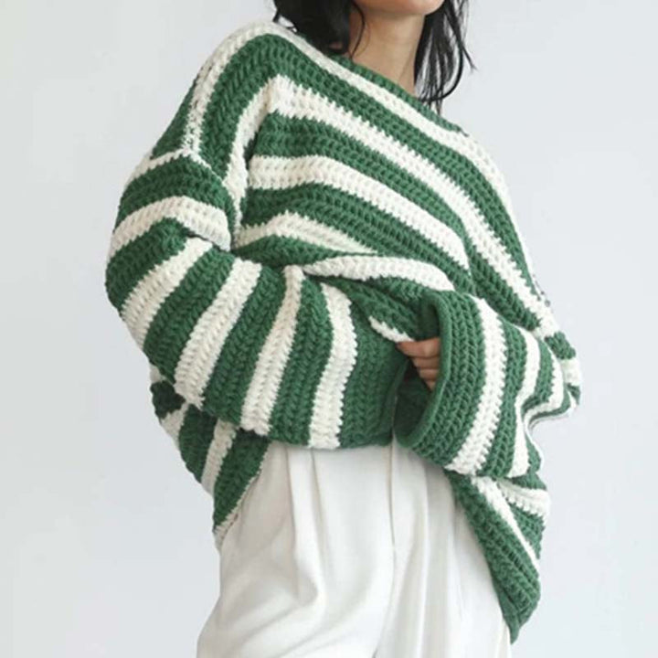 Levoire | En Tricot Rayé Décontracté Vert