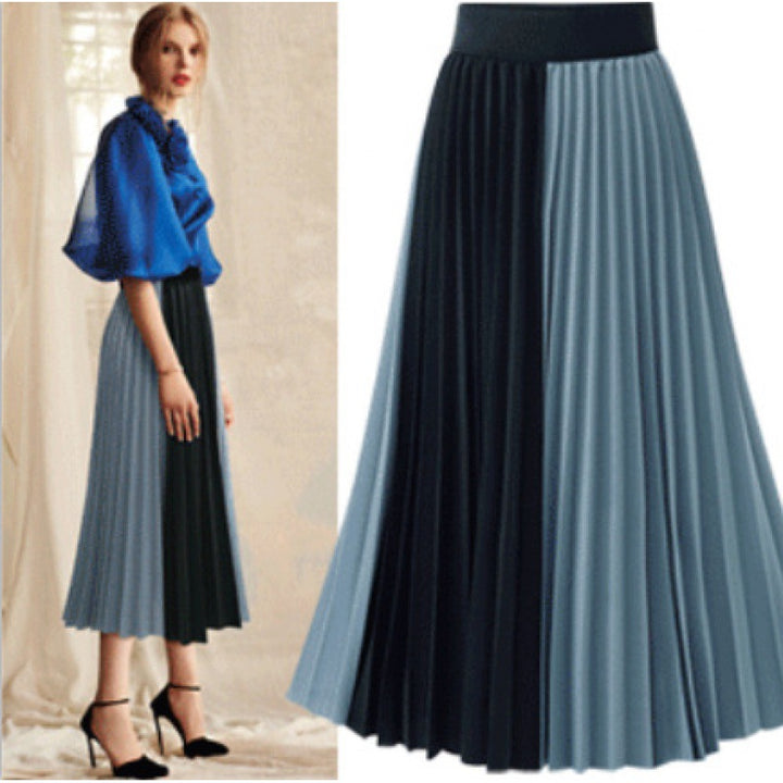 Jupe midi plissée pour femme dans un design moderne en blocs de couleur Levoire