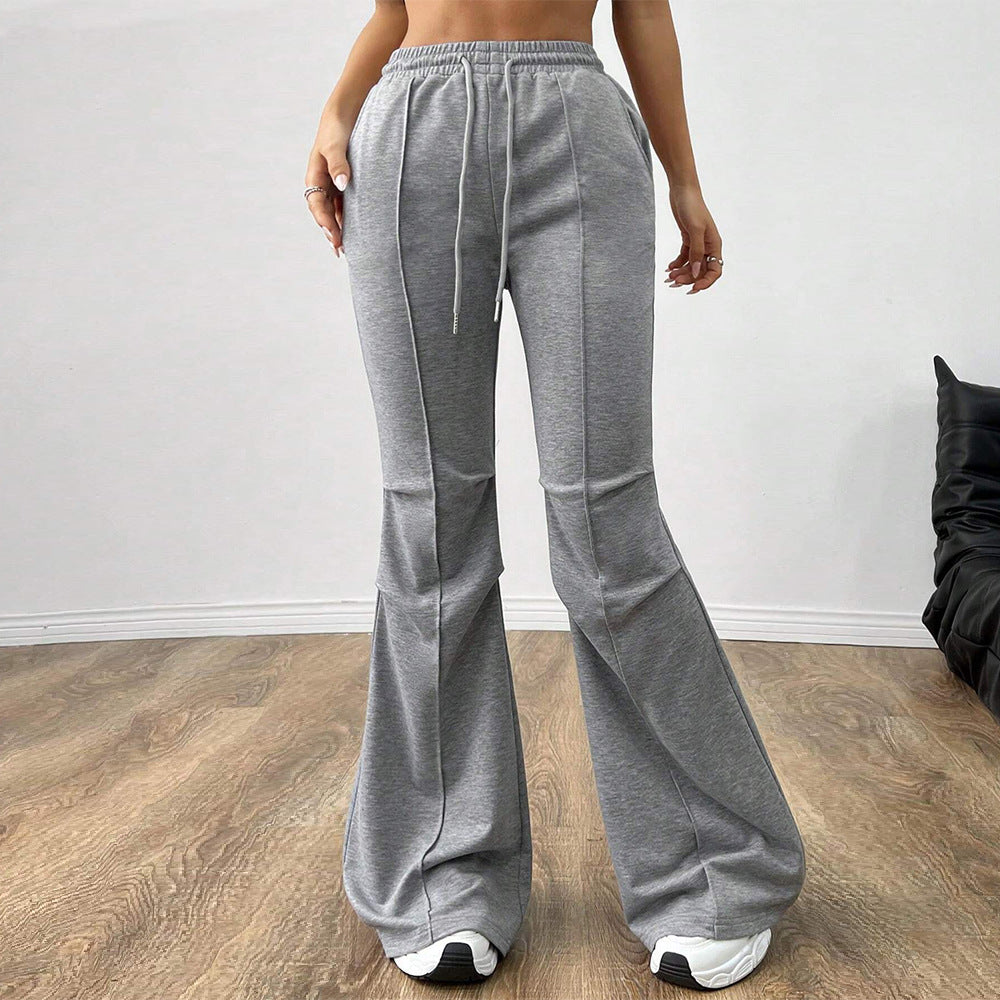 Pantalons de jogging larges pour femmes avec taille élastique et jambe évasée Levoire