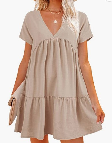 Robe femme à col en V avec un ourlet large et flottant Levoire