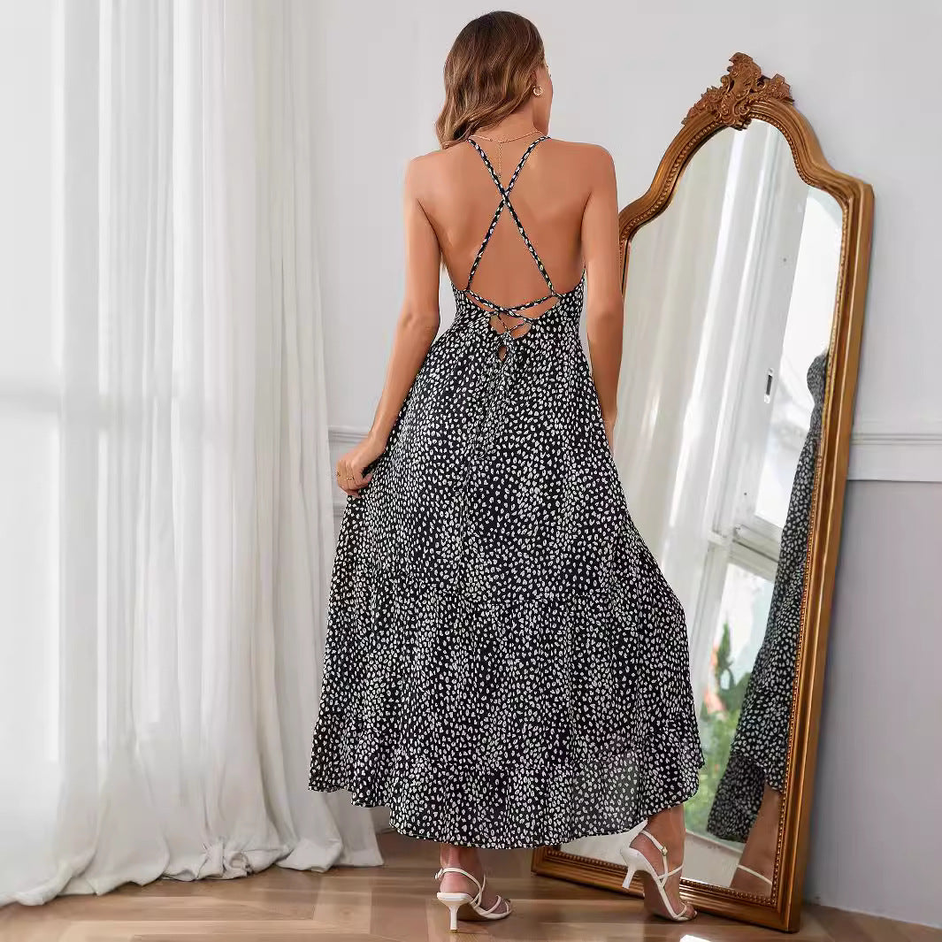 Robe maxi pour femmes avec des bretelles spaghetti et une coupe fluide Levoire