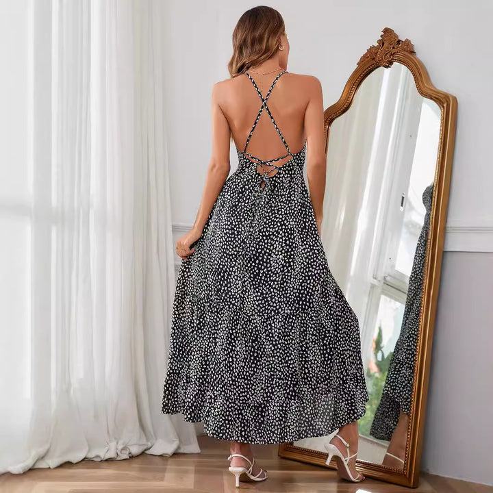 Robe maxi pour femmes avec des bretelles spaghetti et une coupe fluide Levoire