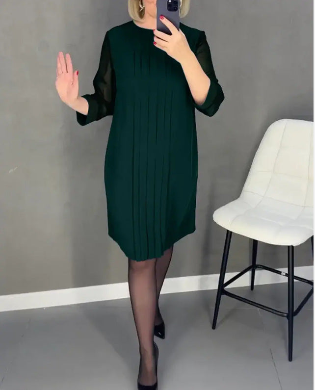 Robe maxi femme avec drapés élégants et manches transparentes Levoire