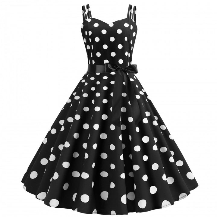 Robe swing femme avec des pois classiques et une jupe évasée Levoire