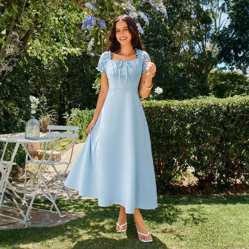 Robe maxi pour femmes avec manches bouffantes Levoire