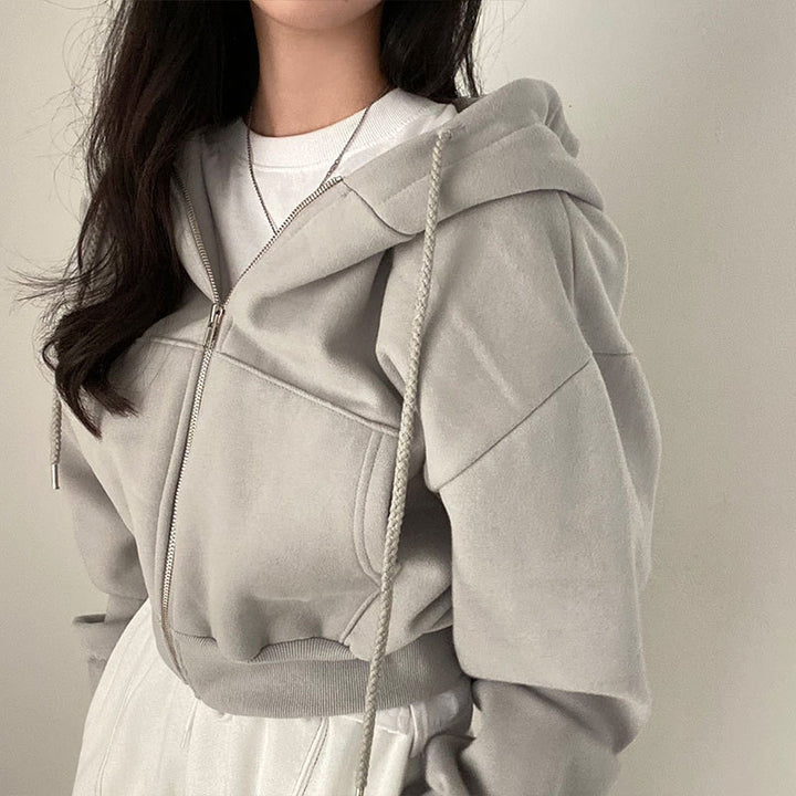 Hoodie douillet pour femmes avec fermeture éclair et capuche Levoire