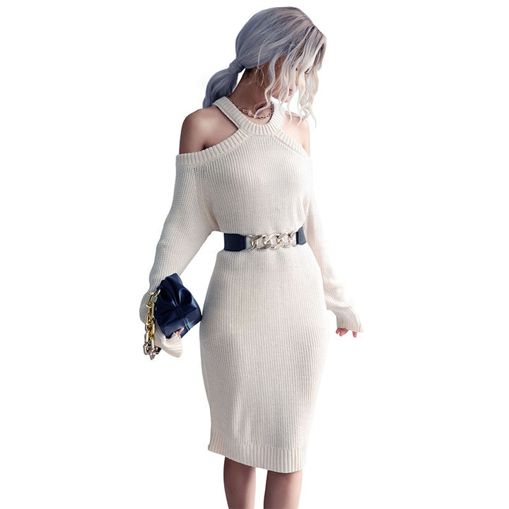 Robe en maille décolletée pour femmes avec taille élégante Levoire