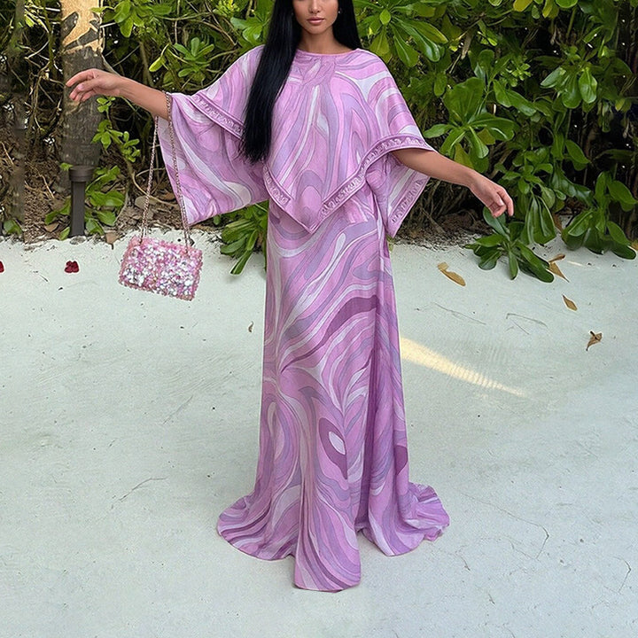 Robe maxi grande taille pour femme avec coupe fluide et design asymétrique Levoire