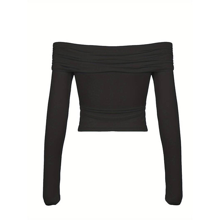 Body femme à manches longues avec un style décontracté épaule dénudée et un détail drapé sophistiqué Levoire