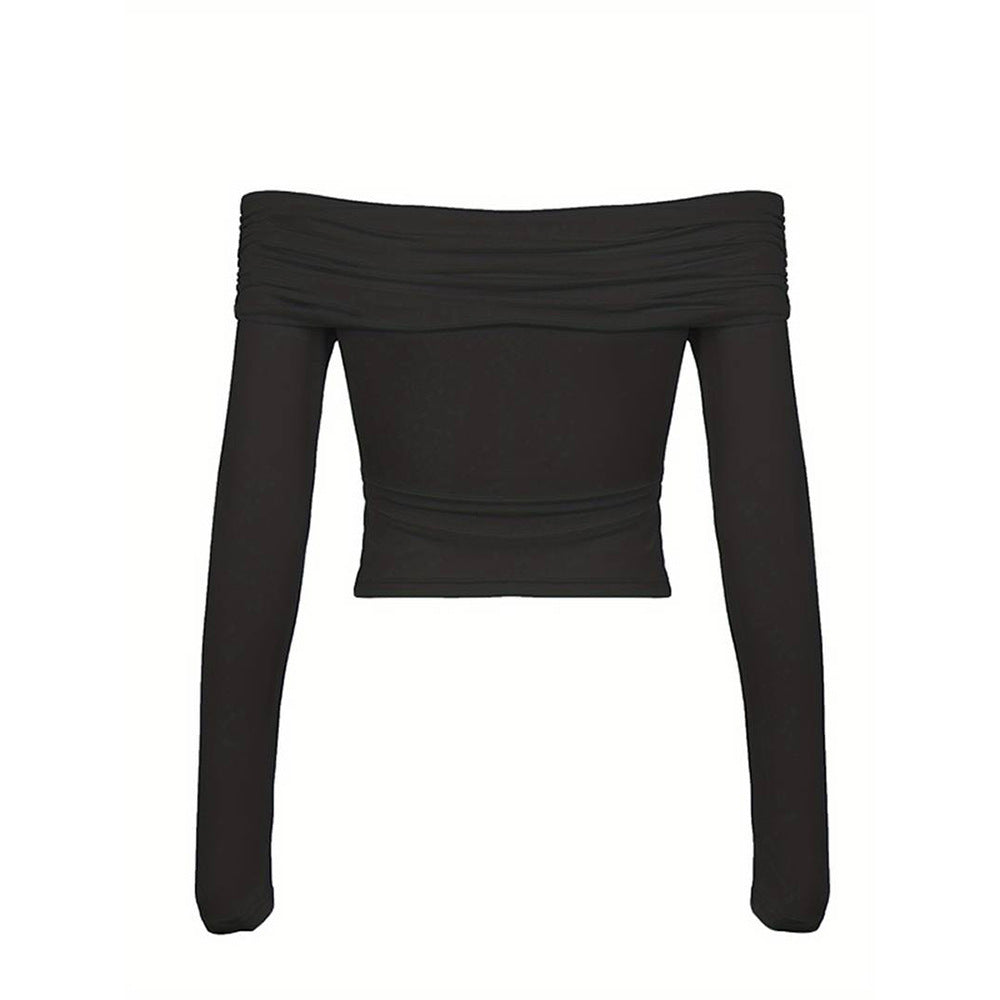 Body à manches longues pour femmes avec un design chic à épaules dénudées et un détail de drapé raffiné Levoire