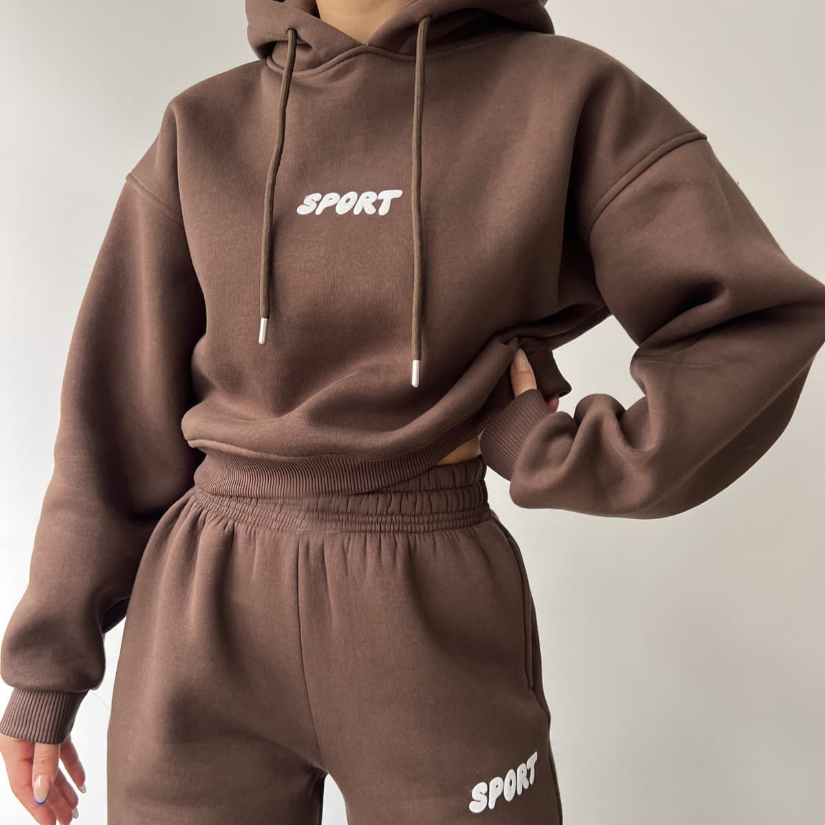 Levoire | Ensemble de Sport à Imprimé Huppari-Tendu-Tendance à Deux Pièces Braun