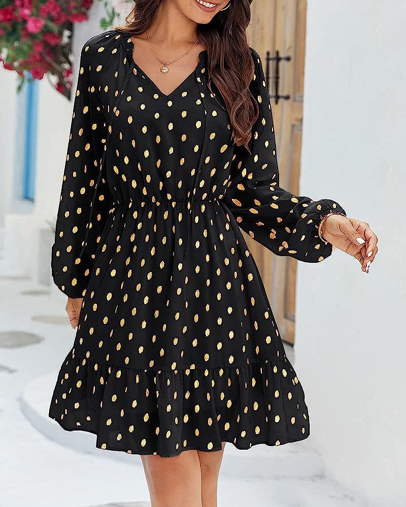 Robe en lin décontractée pour femmes avec détails volantés Levoire