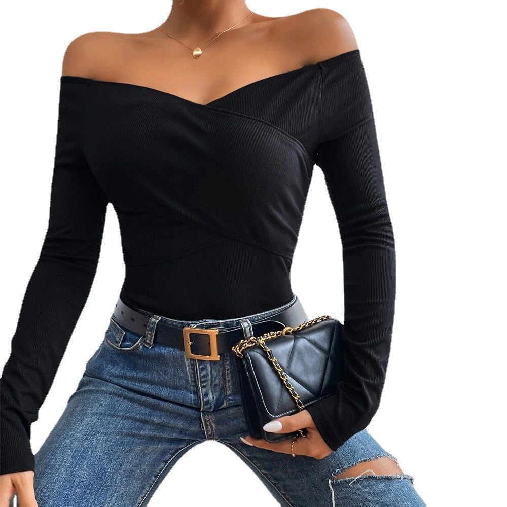 Robe femme sans épaules avec manches longues et design élégant enroulé Levoire