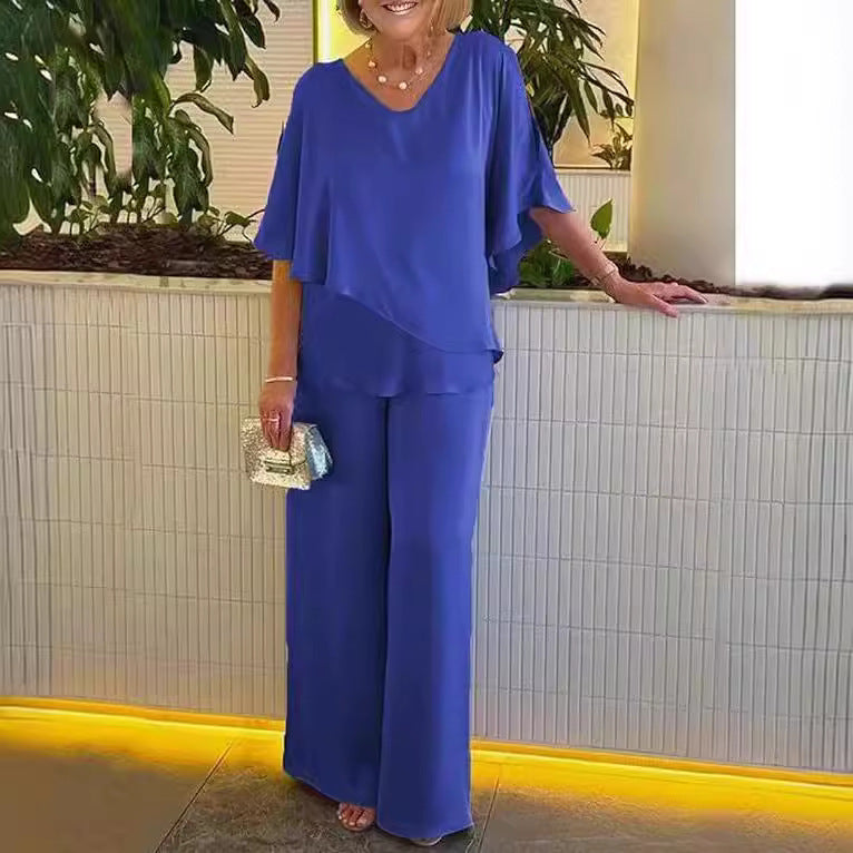 Levoire | Ensemble À Jambes Larges Sans Effort Bleu (Presque Épuisé)
