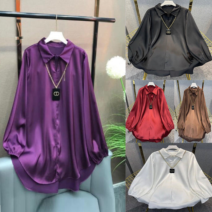 Levoire | Chemise en soie Printemps Nouvelle Chemise en soie décontractée