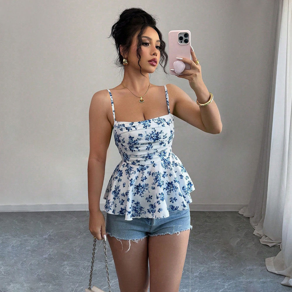 Blouse élégante pour femme avec design floral et coupe peplum Levoire