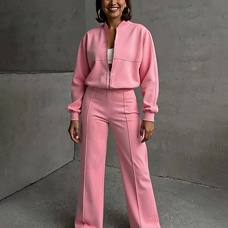 Ensemble sportif pour femmes avec fermeture éclair et jambes larges Levoire