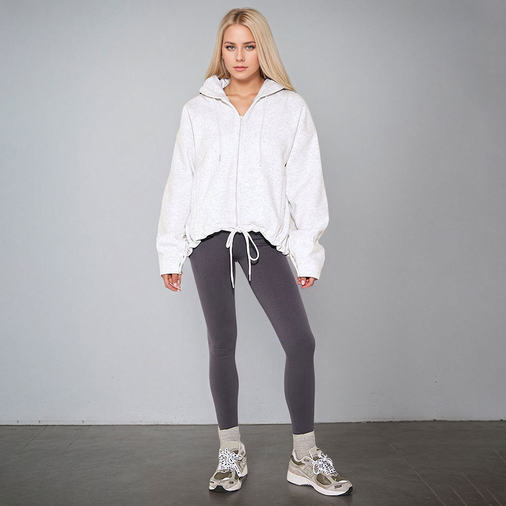 Sweat à capuche surdimensionné pour femmes avec cordon de serrage et poches latérales Levoire