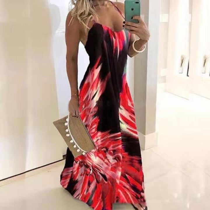 Robe maxi pour femmes avec bretelles spaghetti et dégradé moderne Levoire
