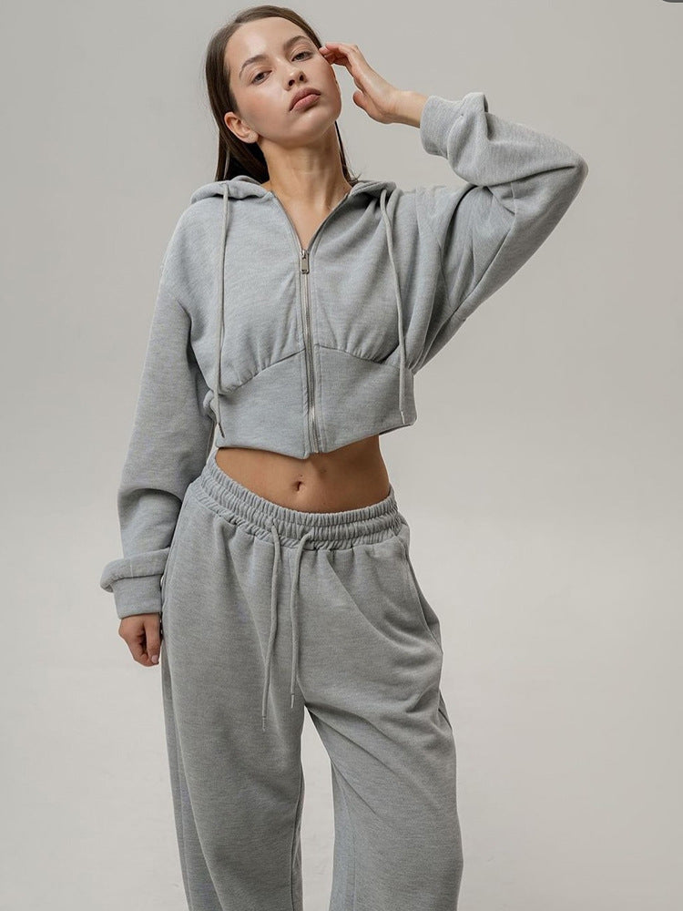 Levoire | Ensemble de sweatshirt à une couleur avec des cordons Gris