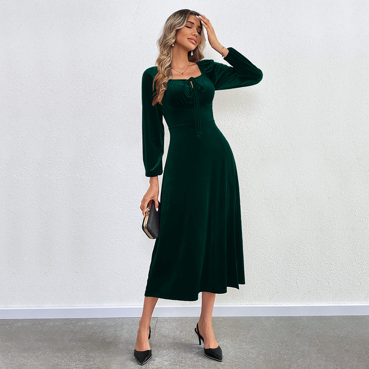 Robe maxi pour femmes avec drapés élégants et fente haute Levoire